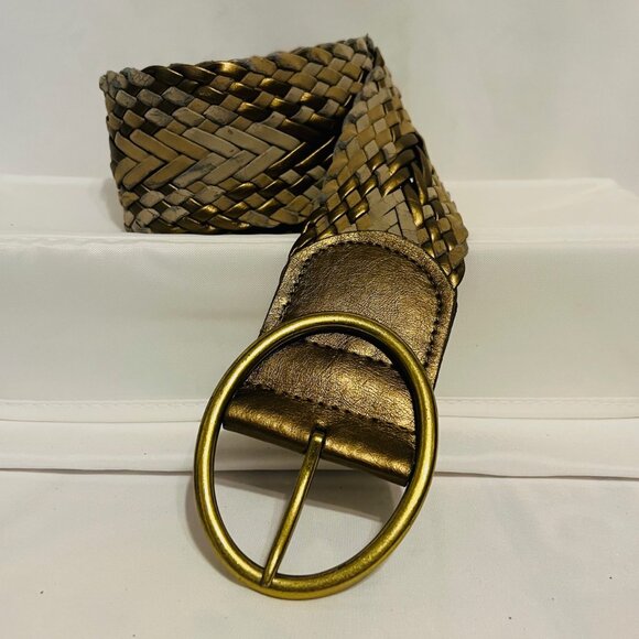 Braided Belt-Women's Size Small-2 1/2" wide-Bronze/Tan mix-Casual-Lightweight - Picture 2 of 13